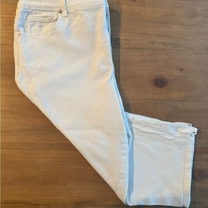 Women's White Stretch Cotton Pants